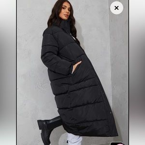 PLT Tall Black Long Puffer Coat Size 6 🍁❄️
